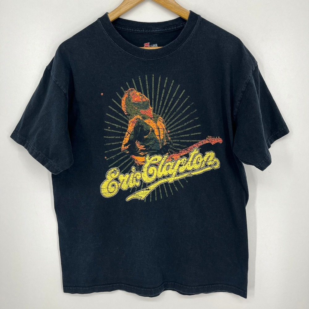 Eric Clapton World Tour 2006 2007 Concert T-Shirt Mens Large Black Hanes Graphic